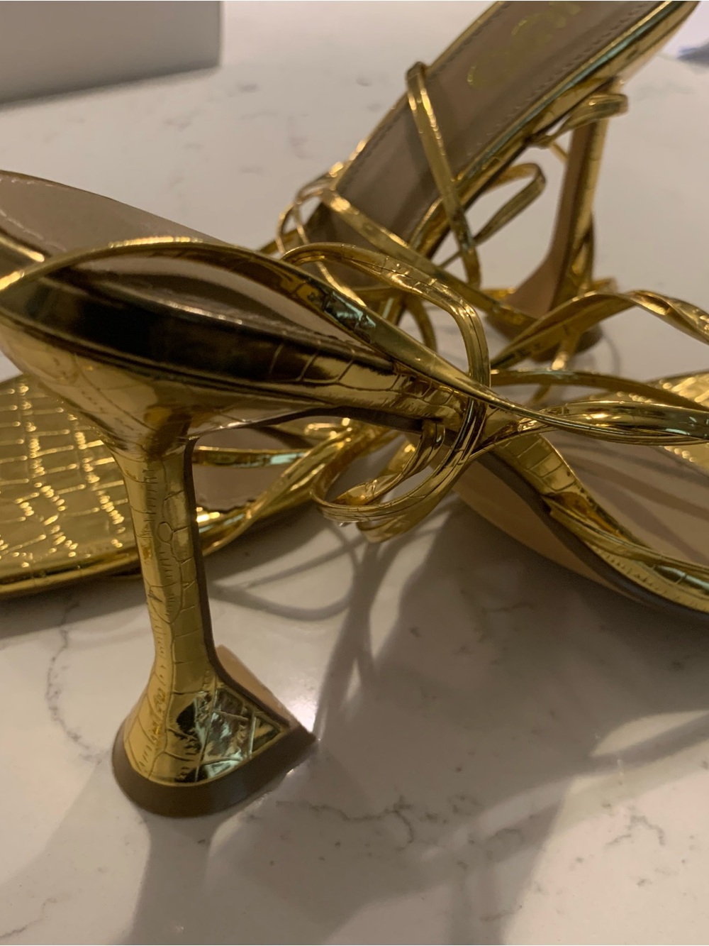 Ego official Gold Strappy Block Heel Sandals - Picture 3 of 4